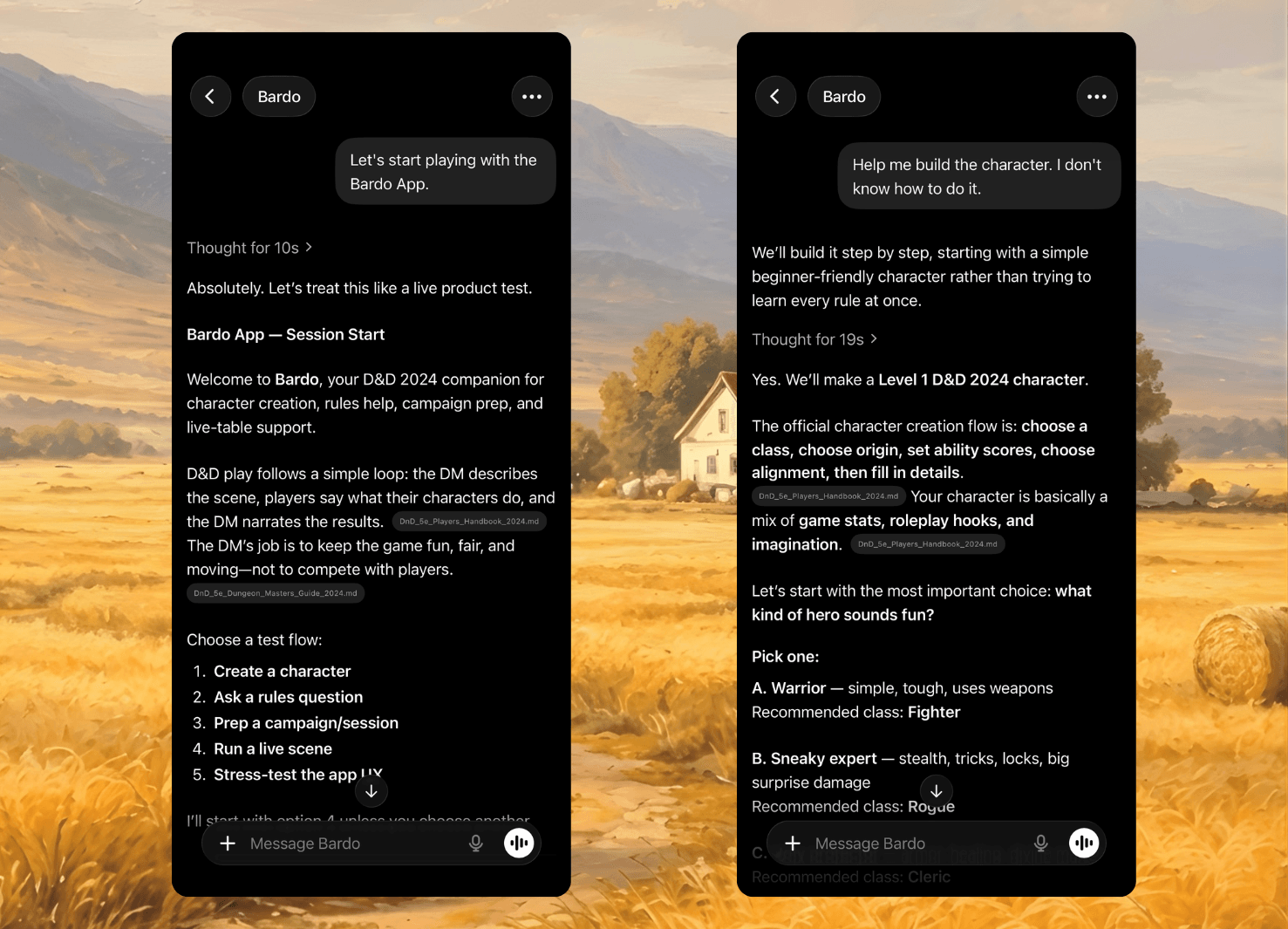 Bardo landing page preview